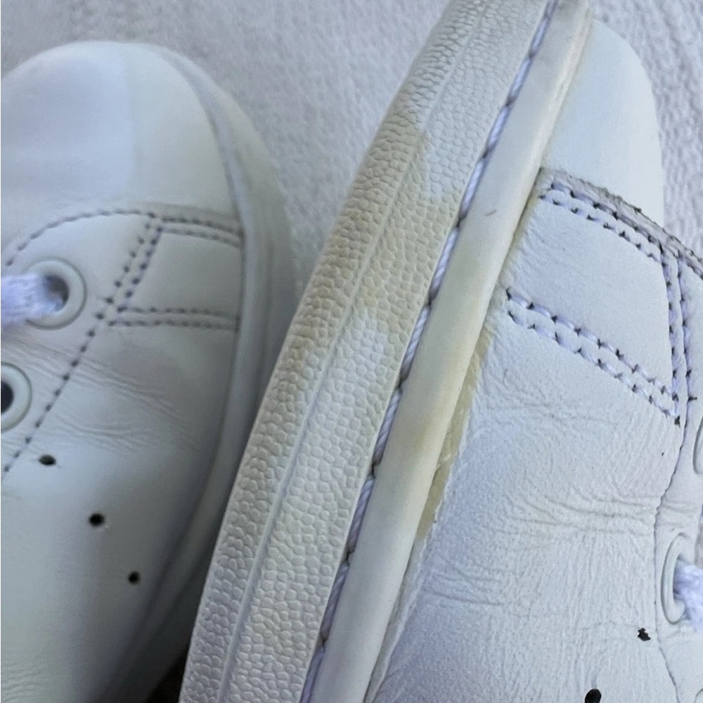 Adidas Stan Smith Sneakers Big Girl Size 6 White Pink - Picture 8 of 10